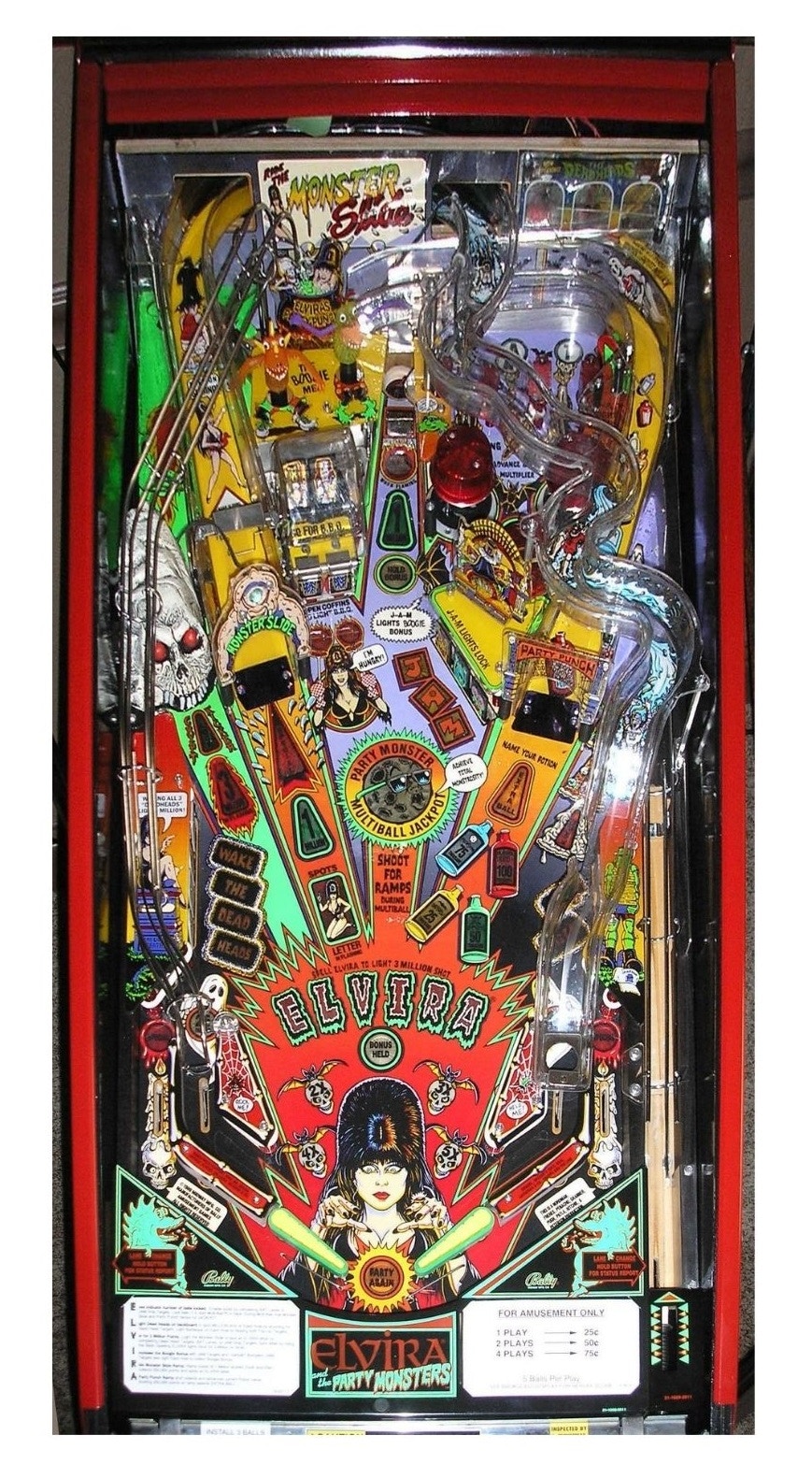 邦楽 THE PRIVATES PINBALL LOVERS Midway Bar and Game Room Pinball Elvira and the Party Monsters
